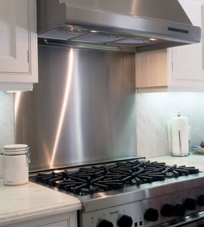 Custom-Made Stainless Steel Metal Backsplash Wall Panels