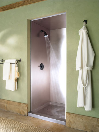 Copper shower  Bathroom shower accessories, Shower wall, House bathrooms