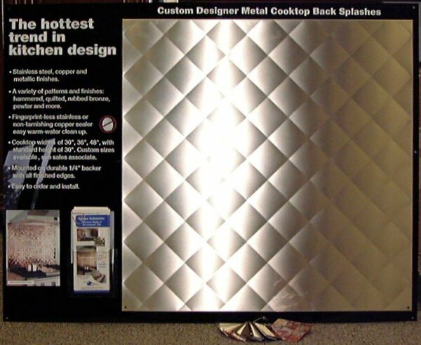 Quilted 30x30 Stainless Steel Backsplash - Image 2